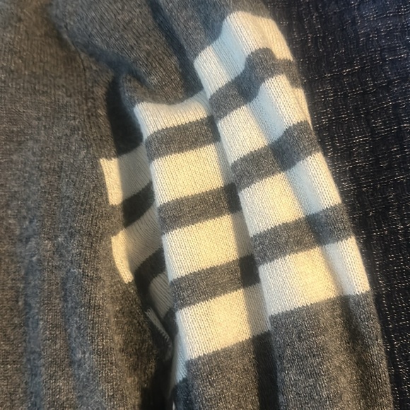 Barely worn zip up grey hoodie with white varsity stripes. Awesome piece. - Picture 2 of 3